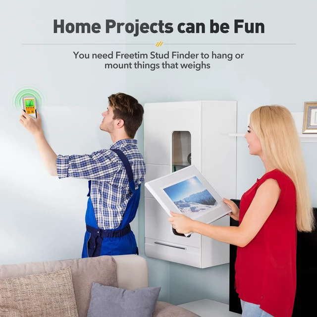 Alt view image 6 of 6 - Stud Finder Wall Scanner Detector - 5 in 1 Electronic Wall Wood Metal Stud Locator Edge Center Sensor Beam for Live AC Wire Pipe Metal Lumber Joist Drywall Framing Detection