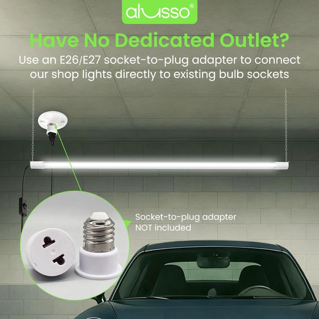 Alt view image 7 of 7 - ® LED Shop Lights 4FT for Garage, 4800LM Adjustable 20W/30W/40W, 5CCT 2700K 3000K 4000K 5000K 6500K, 120V, Warm to Cool Daylight Linkable Shop Lights for Workshop, ETL, 2 Pack