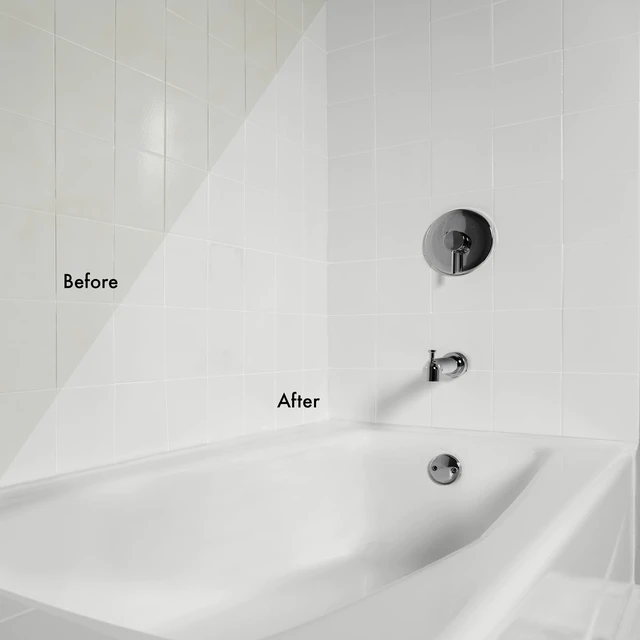 Alt view image 4 of 7 - Tub & Tile Refinishing 2-Part Kit, Satin Coastal Fog Bathroom Surface Refresh, Ceramic, Porcelain & Fiberglass, Waterproof Protection, Porcelain-Like Finish, Quart