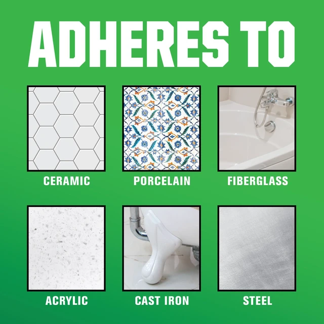 Alt view image 7 of 7 - Tub & Tile Refinishing 2-Part Kit, Gloss Coastal Fog Bathroom Surface Refresh, Ceramic, Porcelain & Fiberglass, Waterproof Protection, Porcelain-Like Finish, Quart