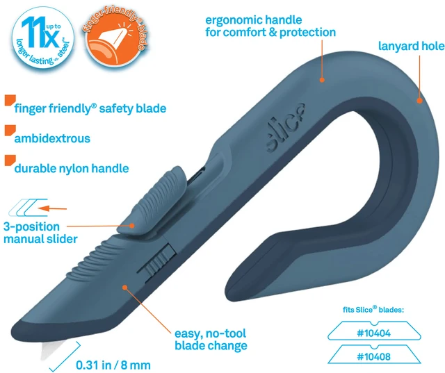 Alt view image 2 of 4 - Box Cutter, Heavy Duty Utility Knife, Safe Ceramic Blade Lasting 11x Longer than Metal, Slate, 1 Pack