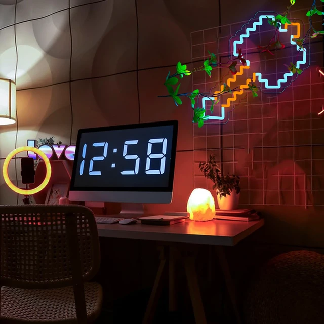 Alt view image 5 of 6 - Hammer Neon Signs for Wall DecorLED Neon Lights for GameroomMan CaveBirthdayChristmas Gifts for kids