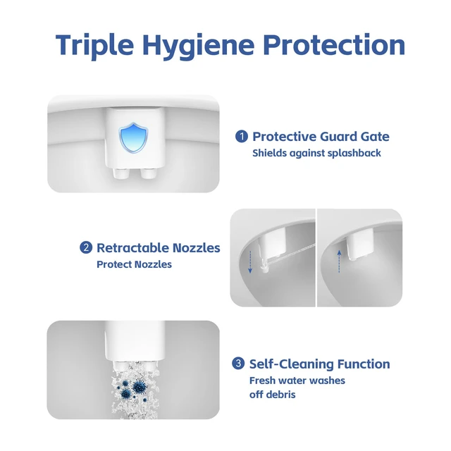 Alt view image 4 of 7 - Bidet Attachment for Toilet Seat Water Pressure - Non Electric Bidets Self Cleaning Sprayer - Dual Nozzle Bidet Attachments Toilets Spray - Adjustable Bidets Wash Butt Cleaner for Bathroom Gifts