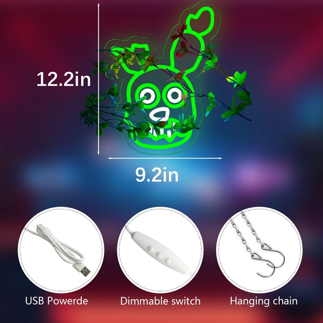 Alt view image 4 of 6 - Fnaf springtrap Neon Signs for Wall DecorFive Nights LED Neon Lights for GameroomBirthdayChristmas Gifts for kids