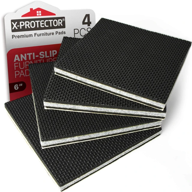 Main image of Non Slip Furniture Pads 4 PCS Premium Furniture Grippers 6"! Best Self Adhesive Rubber Feet Furniture Feet Ideal Non Skid Furniture Pad Floor Protectors Keep Furniture in Place!