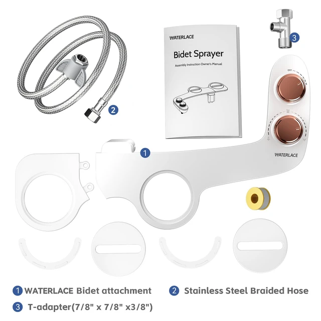 Alt view image 7 of 7 - Bidet Attachment for Toilet Seat Water Pressure - Non Electric Bidets Self Cleaning Sprayer - Dual Nozzle Bidet Attachments Toilets Spray - Adjustable Bidets Wash Butt Cleaner for Bathroom Gifts
