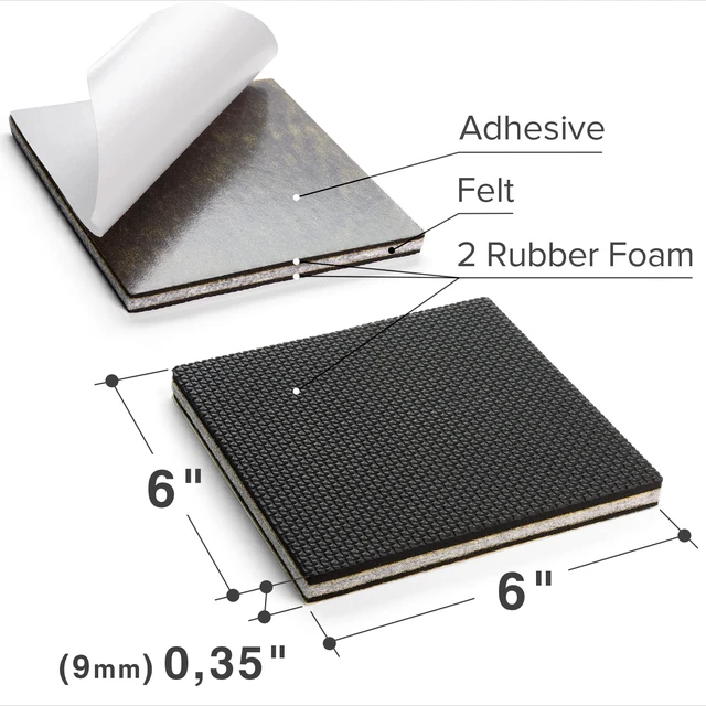 Alt view image 3 of 6 - Non Slip Furniture Pads 4 PCS Premium Furniture Grippers 6"! Best Self Adhesive Rubber Feet Furniture Feet Ideal Non Skid Furniture Pad Floor Protectors Keep Furniture in Place!