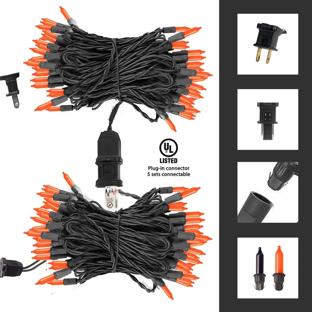 Alt view image 3 of 7 - Orange Halloween Lights, 40FT 200 Count Mini String Lights, Waterproof Halloween Decorations for Outdoor Indoor Patio Home Party Garden Yard Decor