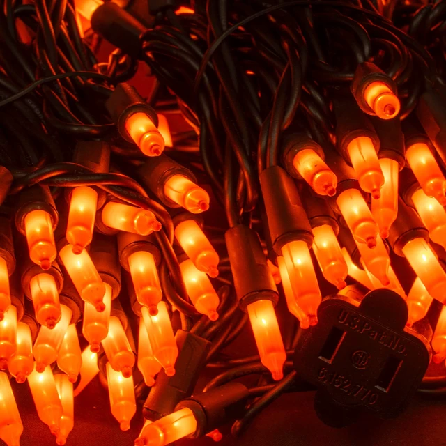 Alt view image 6 of 7 - Orange Halloween Lights, 40FT 200 Count Mini String Lights, Waterproof Halloween Decorations for Outdoor Indoor Patio Home Party Garden Yard Decor