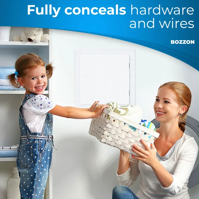 Alt view image 7 of 7 - Access Panel for Drywall - 12 x 12 in - Wall Hole Cover - Access Door - Plumbing Access Panel for Drywall - Heavy Durable Plastic White
