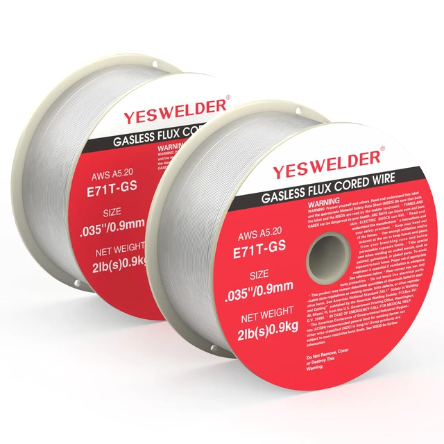 Main image of Flux Core Gasless MIG Welding Wire, E71T-GS Mild Carbon Steel 0.035 in, strong ABS spool, smooth feeding, easy handling, organized storage