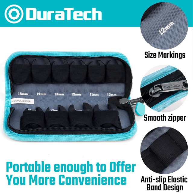 Alt view image 5 of 7 - 10-Piece 3/8" Drive Crowfoot Wrench Set, Flare Nut Wrench Set, Metric, Size Covers 10-19mm, CR-V Steel, with Zipper Bag