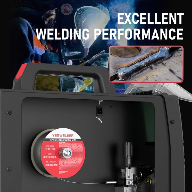 Alt view image 3 of 7 - Flux Core Gasless MIG Welding Wire, E71T-GS Mild Carbon Steel 0.035 in, strong ABS spool, smooth feeding, easy handling, organized storage