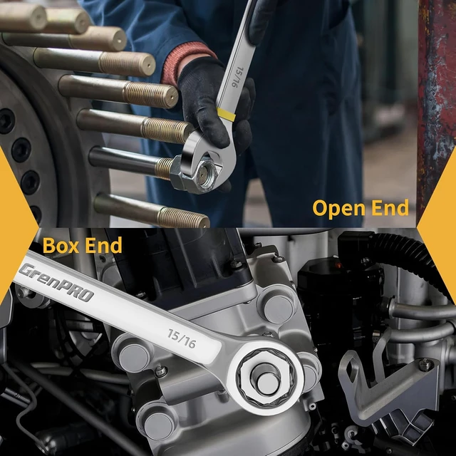 Alt view image 6 of 7 - 7PC SAE Large Combination Wrench Set 15/16" To1-1/4 With Color Ring Long Standard Allen Key Set With Color Coding, Flat & Ball Tip Bit, DIY Assembly & Home Bicycle Repair, Corrosion Resistant