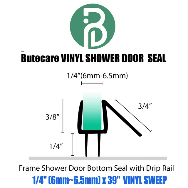 Alt view image 3 of 6 - 2-Pack Frameless Shower Door Bottom Seal for Glass Doors Stop Shower Leaks and Create a Water Barrier (1/4 x 39)