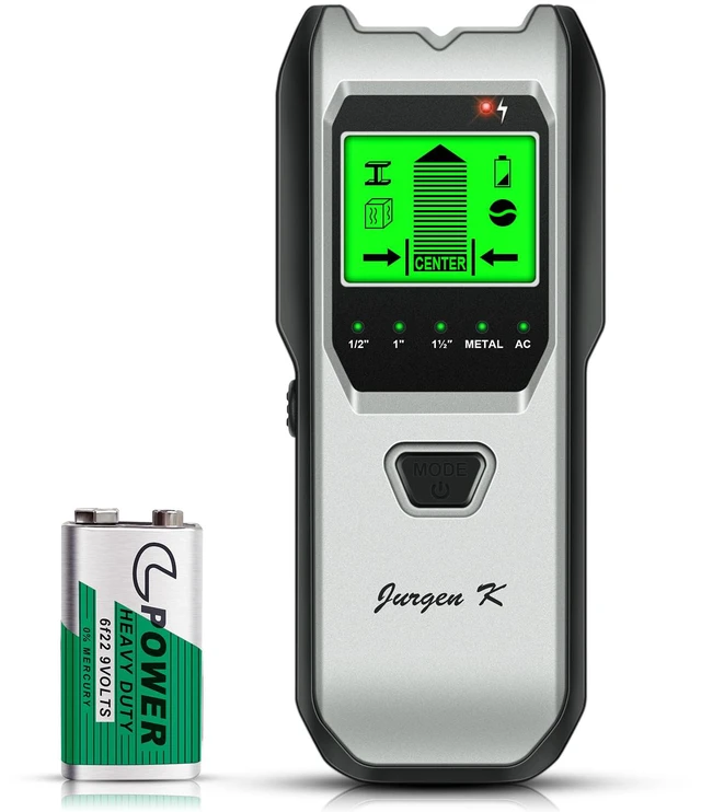 Main image of Stud Finder Wall Scanner, 5 in 1 Multifunction Stud Locator with Upgraded Smart Sensor, HD LCD Display and Audio Alarm for The Center & Edge of Metal, Studs, AC Wire, and Pipe Detection (Gainsboro)
