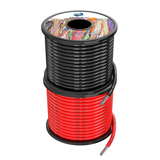 Alt view image 2 of 5 - 12 awg Silicone Electrical Wire Cables 2 Colors 30ft Each Spool 12 Gauge High Temp 200 deg C 600V Soft and Flexible Hook Up Oxygen Free Stranded Tinned Copper Wire Model Battery Cable
