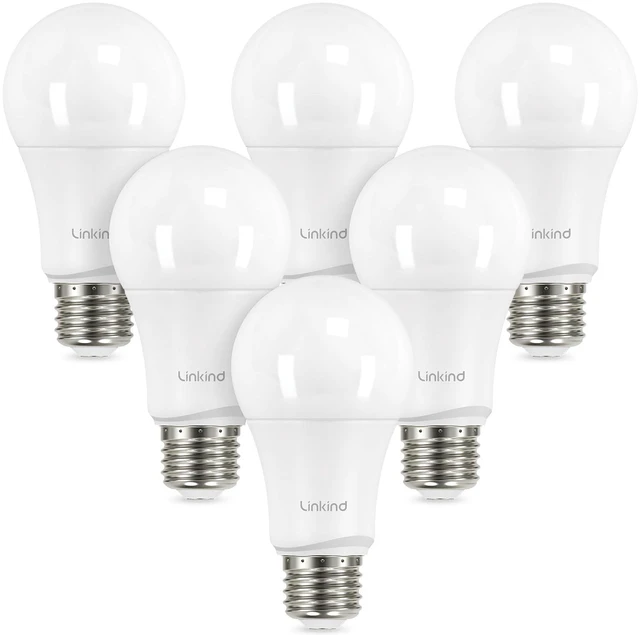 Main image of A19 LED Light Bulbs Dimmable, 75W Equivalent, E26 Base, 5000K Daylight, 13W 1150 Lumens 120V, UL Listed FCC Certified, LED Lights for Bedroom Living Room Home Office, 6 Packs
