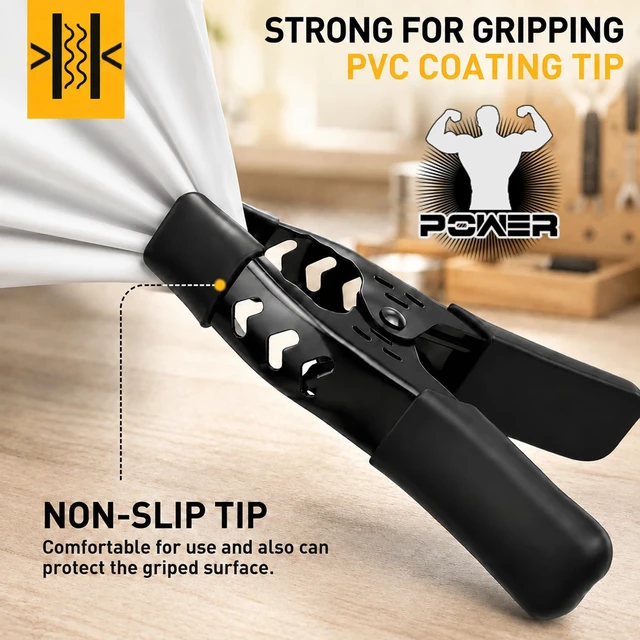 Alt view image 5 of 7 - 4-Piece 8-inch Spring Clamps, Heavy Duty Metal Woodworking Clips Spring Clips, 3.4 inch Jaw Opening, Photography Backdrops & DIY Projects