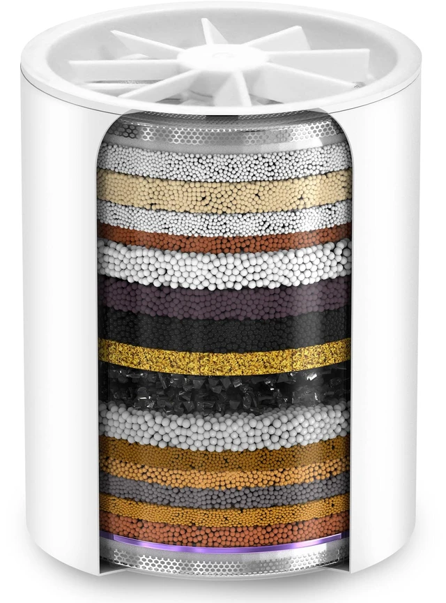 Alt view image 4 of 7 - 20-Stage Filter Cartridge with Spin Propeller, No Housing shower filter cartridge 20-stage, spin propeller design, reduces chlorine heavy metals sediment, supports skin hair nails