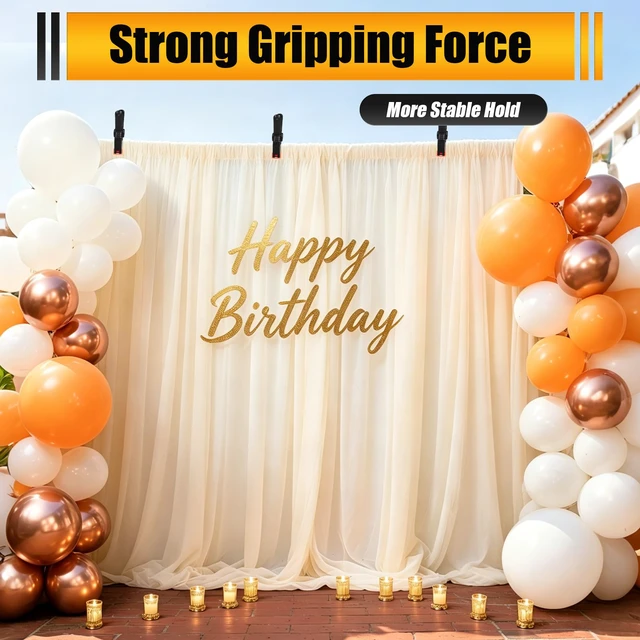 Alt view image 5 of 7 - Spring Clamps, 6 Inch Plastic Clips, Heavy Duty, Black, 10 Pcs Large Woodworking Clamps, Strong Grip, Daily Household Tools, for Balloon Arch Backdrop Craft Decoration