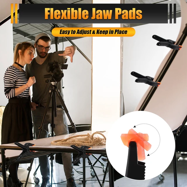 Alt view image 6 of 7 - Spring Clamps, 6 Inch Plastic Clips, Heavy Duty, Black, 10 Pcs Large Woodworking Clamps, Strong Grip, Daily Household Tools, for Balloon Arch Backdrop Craft Decoration
