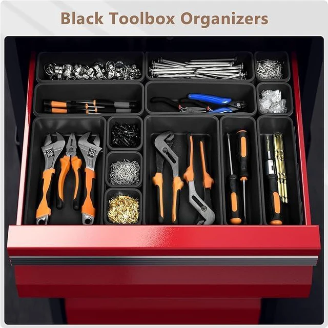 Alt view image 3 of 6 - Tool Box Organizer Garage Organization and Storage Desk Drawer Organizer Bin, Toolbox Accessories for Rolling Tool Chest Cart Cabinet WorkBench Part