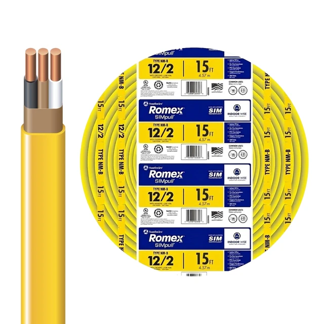 Main image of Romex Brand Simpull Solid Indoor 12/2 W/G NMB Cable 15ft coil - SW# 28828226