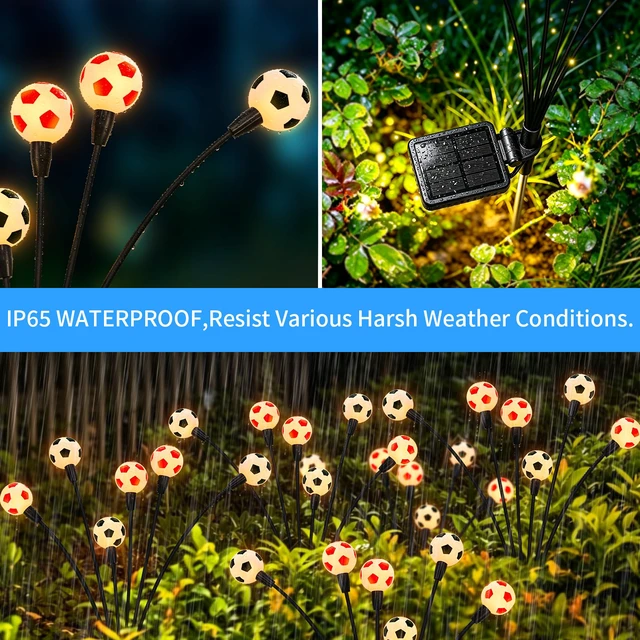 Alt view image 3 of 6 - 2026 Solar Soccer Lights, 8 Packs 48LED, Solar Lights Outdoor Waterproof, World Cup Decorations, Garden Decor, Patio Decor, Unique Decor for Soccer Game