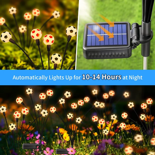 Alt view image 4 of 6 - 2026 Solar Soccer Lights, 8 Packs 48LED, Solar Lights Outdoor Waterproof, World Cup Decorations, Garden Decor, Patio Decor, Unique Decor for Soccer Game