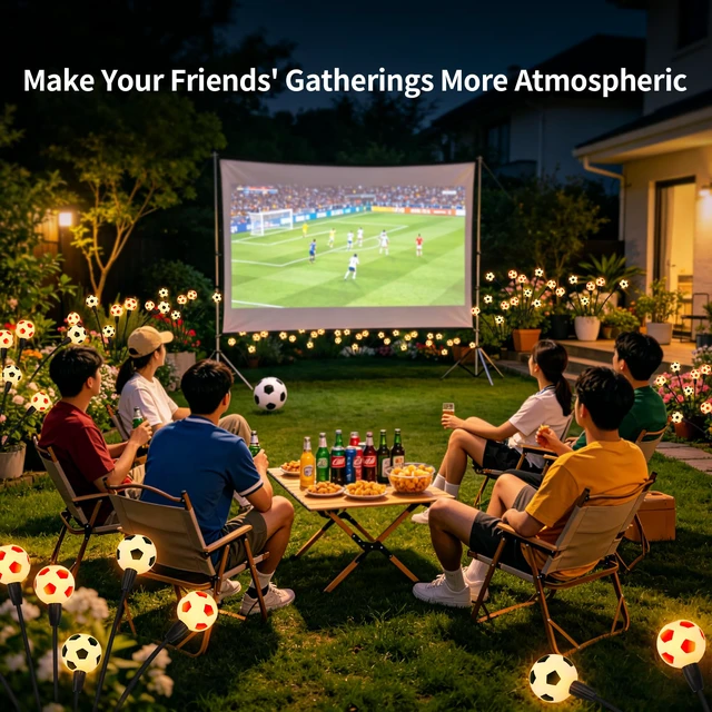 Alt view image 5 of 6 - 2026 Solar Soccer Lights, 8 Packs 48LED, Solar Lights Outdoor Waterproof, World Cup Decorations, Garden Decor, Patio Decor, Unique Decor for Soccer Game