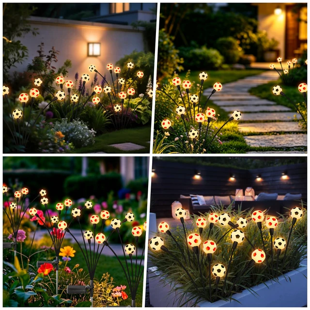 Alt view image 6 of 6 - 2026 Solar Soccer Lights, 8 Packs 48LED, Solar Lights Outdoor Waterproof, World Cup Decorations, Garden Decor, Patio Decor, Unique Decor for Soccer Game