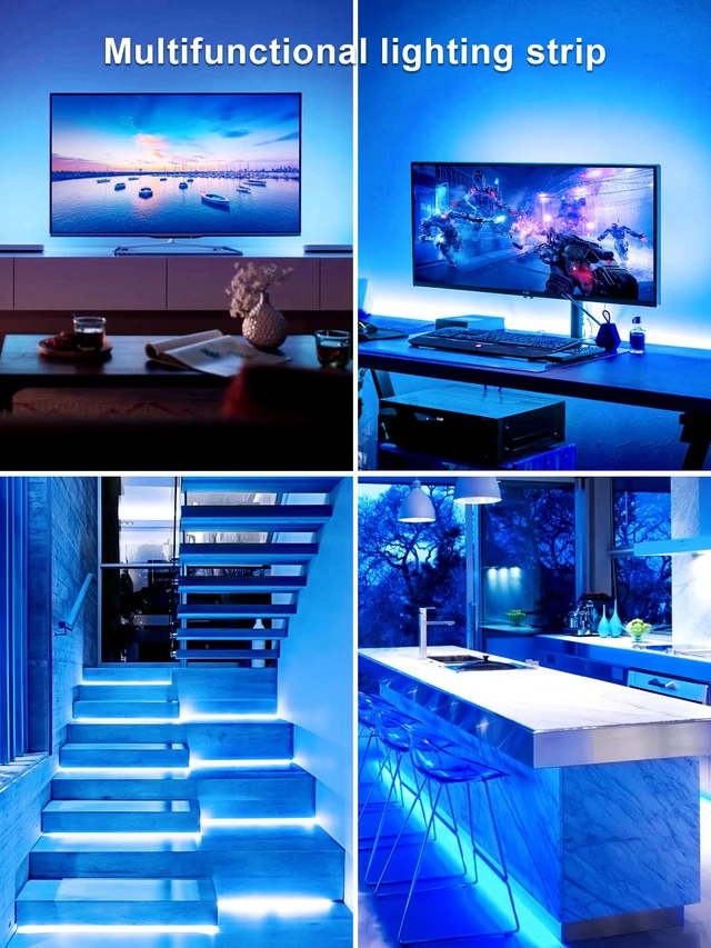 Alt view image 6 of 6 - TV Lights Behind, 19.68ft LED Lights for 55-85 Inch TV, RGB TV Backlight, Music Sync Bluetooth APP and Remote Control Strip Lights USB Powered for Bedroom Gaming Room Decor