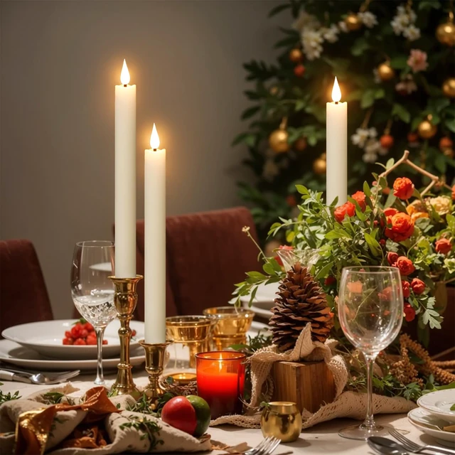 Alt view image 7 of 7 - Rechargeable Flameless Taper Candles Charging Base & 2 Remote Ivory LED Candles Battery Operated, Real Wax Rechargeable Candlesticks, Christmas Wedding Party Home Decor, 6 Pack, 0.78 x 9.8 In