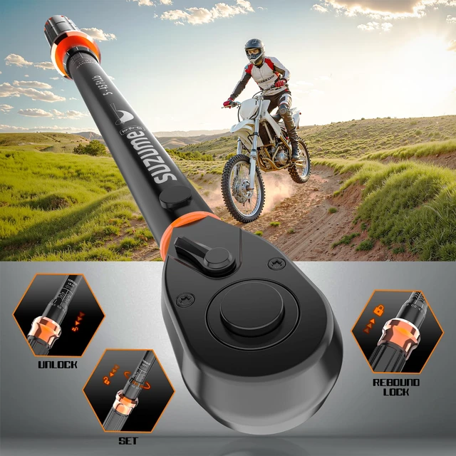 Alt view image 4 of 7 - 3/8 Inch Drive Torque Wrench Loud Click (5-45 Ft.Lb / 6.8-61 N.m) ±3% Accuracy Dual-Direction Dual-Scale 72-tooth CR-V for Mechanic DIYer Bike Moto Car Spark Plug Repair with Storage Case