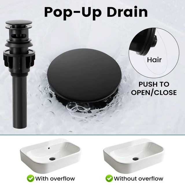 Alt view image 5 of 7 - Bathroom Faucet 3 Hole with Pull Down Sprayer Matte Black, 2-Handle Lead-free stainless steel, pop-up drain, 360°swivel, 8-inch widespread Faucet for RV/vanity sink, 3-hole mount