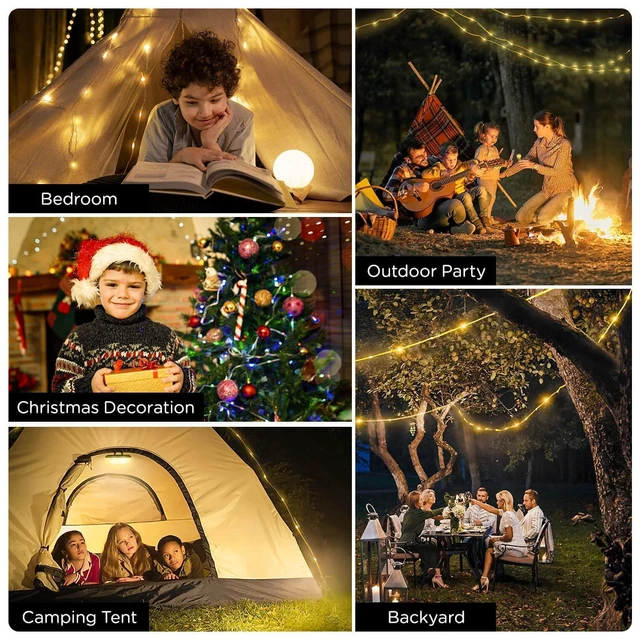Alt view image 6 of 7 - Camping String Lights 4 in 1, 32.8FT Quick Storage 8 Modes Protable | Rechargeable Fairy Tent Lights String , Hanging Waterproof LED Lamp for Outdoor Indoor Patio Awning Decor Camping Essentials