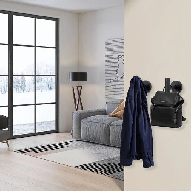 Alt view image 3 of 7 - Bath Towel Hooks- SUS 304 Stainless Steel Robe Hook Holder, Heavy Duty Coat Hook for Bathroom Livingroom Hotel Kitchen Garage, Wall Mounted (Matte Black, 16 Pack)