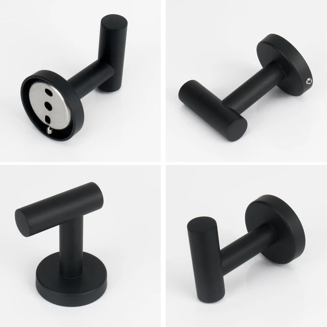 Alt view image 6 of 7 - Bath Towel Hooks- SUS 304 Stainless Steel Robe Hook Holder, Heavy Duty Coat Hook for Bathroom Livingroom Hotel Kitchen Garage, Wall Mounted (Matte Black, 16 Pack)