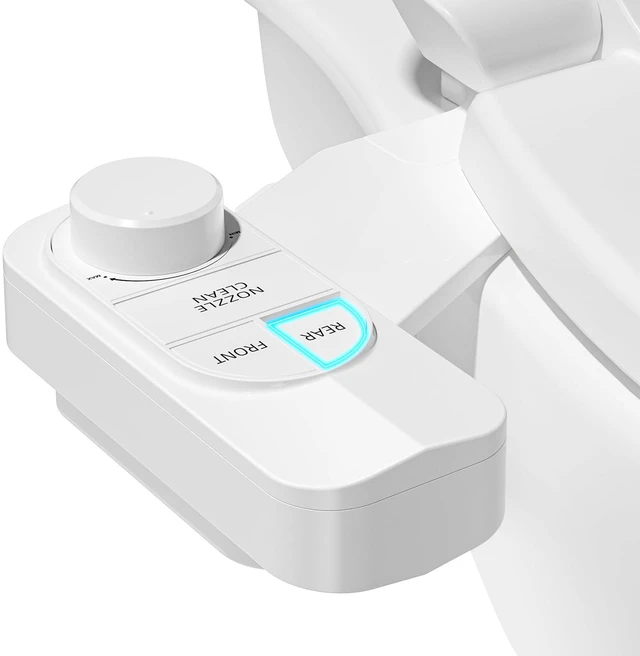 Main image of Non-Electric Bidet Attachment for Toilet Self-Cleaning Dual Nozzle (Frontal & Rear Wash), Adjustable Water Pressure, Fits Most Toilets, Easy Installation (Classic White)