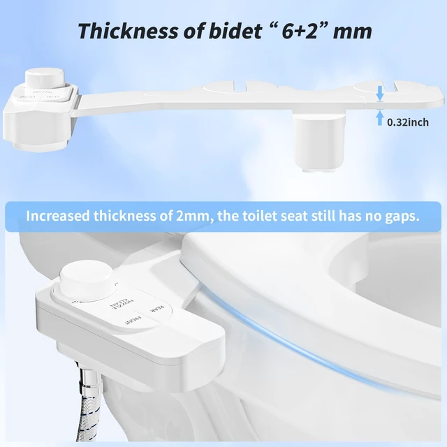 Alt view image 4 of 7 - Non-Electric Bidet Attachment for Toilet Self-Cleaning Dual Nozzle (Frontal & Rear Wash), Adjustable Water Pressure, Fits Most Toilets, Easy Installation (Classic White)
