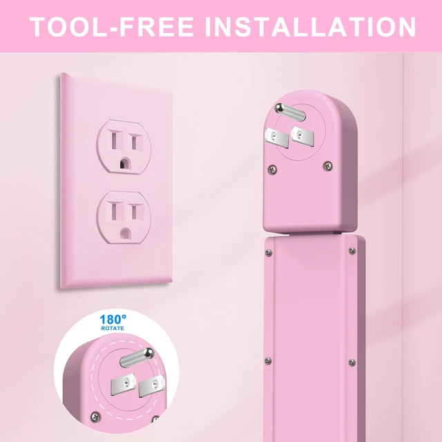Alt view image 2 of 7 - Electrical Outlet Extender Stick - Features USB-A, USB-C and 2 AC Outlets, Extends 22"-34", Rotates 180° Access Hard-to-Reach Outlets, Wall Plug Power Socket Expander Nightstands, Sofa, Desks and More