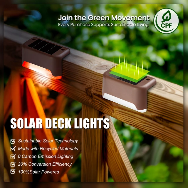 Alt view image 3 of 7 - Color Changing Solar Deck Lights, 16 Pack Waterproof LED Lights Step Lights for Decks,Stairs,Fences,Yards and Patios