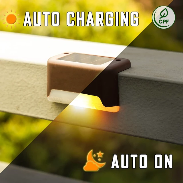 Alt view image 6 of 7 - Color Changing Solar Deck Lights, 16 Pack Waterproof LED Lights Step Lights for Decks,Stairs,Fences,Yards and Patios