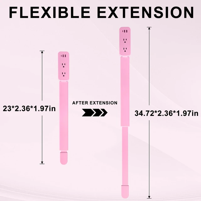Alt view image 6 of 7 - Electrical Outlet Extender Stick - Features USB-A, USB-C and 2 AC Outlets, Extends 22"-34", Rotates 180° Access Hard-to-Reach Outlets, Wall Plug Power Socket Expander Nightstands, Sofa, Desks and More