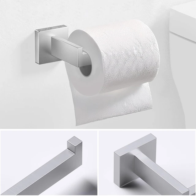 Alt view image 4 of 7 - 5 Piece Towel Bar Set - 23.6 Inch Bath Towel Holder - Brushed Nickel Stainless Steel Towel Racks for Bathroom Wall Mounted, Towel Rod for Bathroom Wall