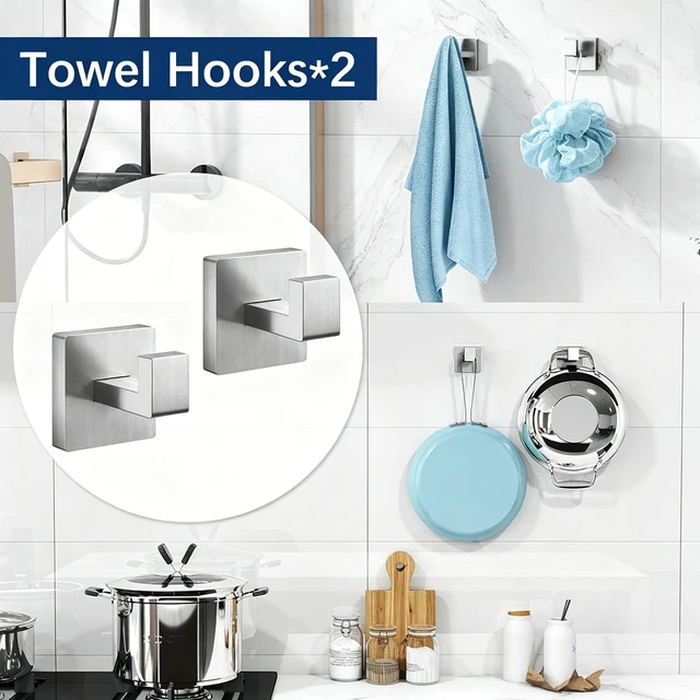 Alt view image 6 of 7 - 24Inch Bathroom Accessory Set Wall Mounted, Brushed Nickel 5-Pieces Stainless Steel Bathroom Hardware Set Towel Bar Set