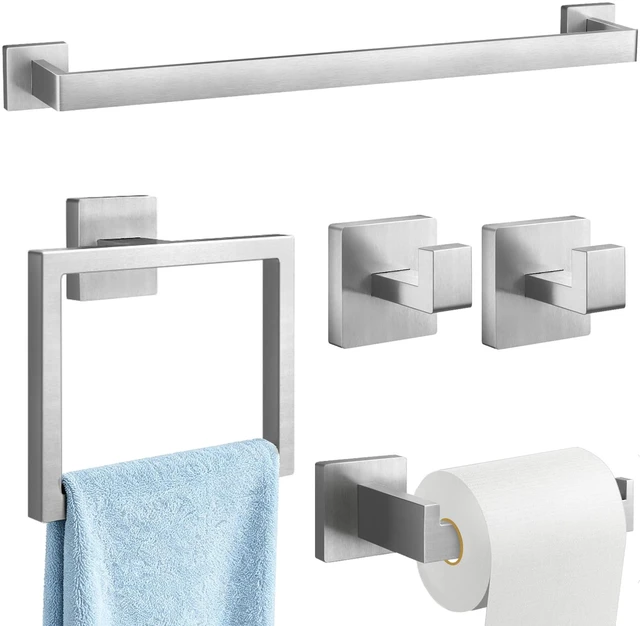 Main image of 24Inch Bathroom Accessory Set Wall Mounted, Brushed Nickel 5-Pieces Stainless Steel Bathroom Hardware Set Towel Bar Set