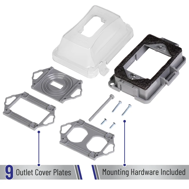 Alt view image 2 of 7 - Weatherproof Electrical Outlet Cover, 3 pc 1-Gang Outdoor Plug Cover for Protection Against Rain Dust & Outdoor Use