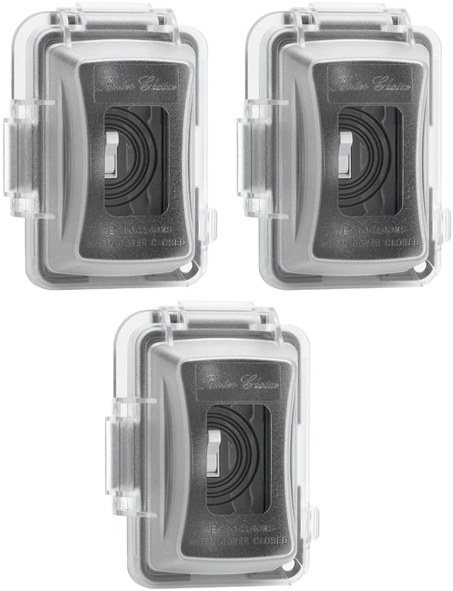 Main image of Weatherproof Electrical Outlet Cover, 3 pc 1-Gang Outdoor Plug Cover for Protection Against Rain Dust & Outdoor Use